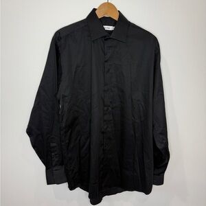 Calvin Klein Men’s Black Button Up Dress Shirt 15 1/2, 34/35